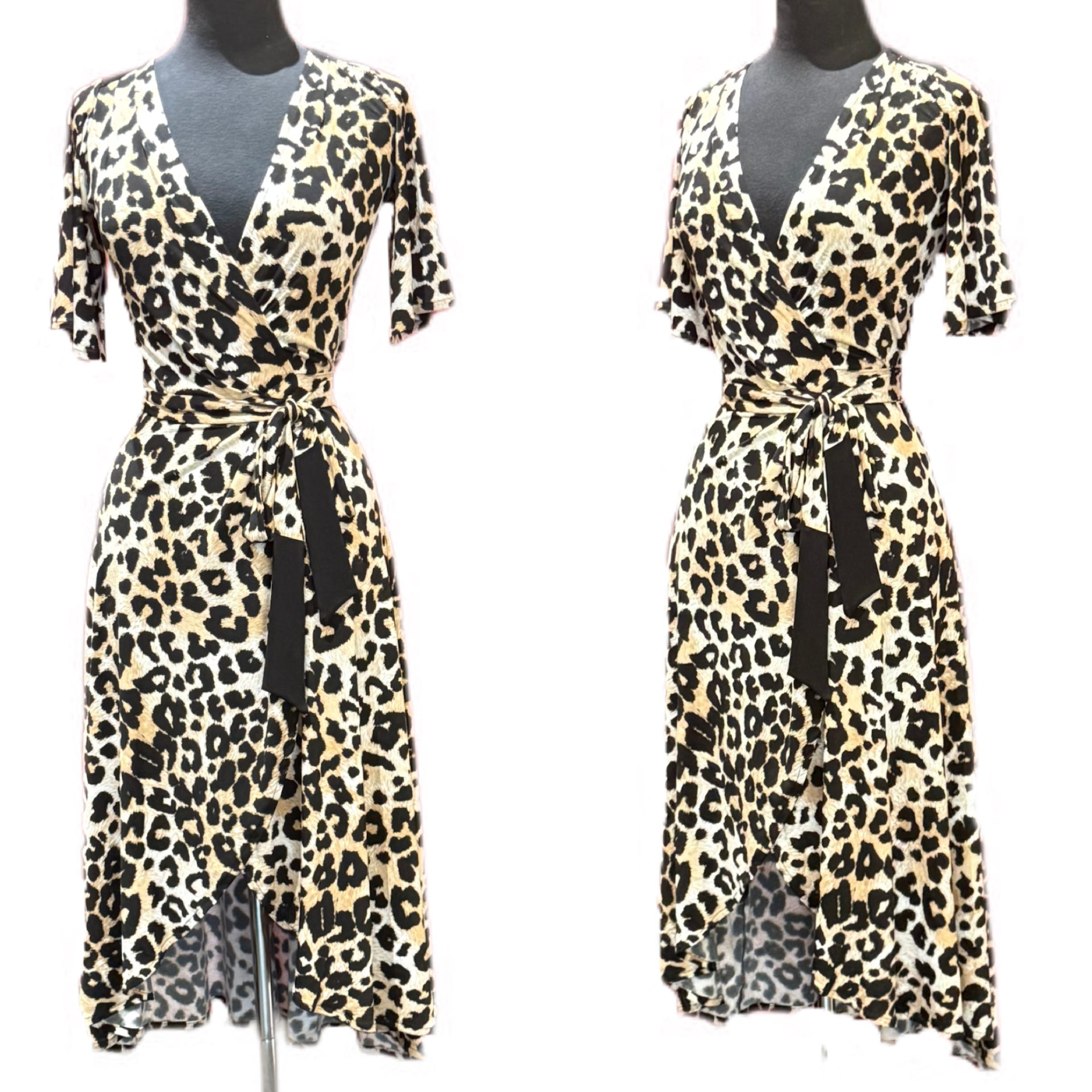 RAQUEL WRAP DRESS | Leopard 2
