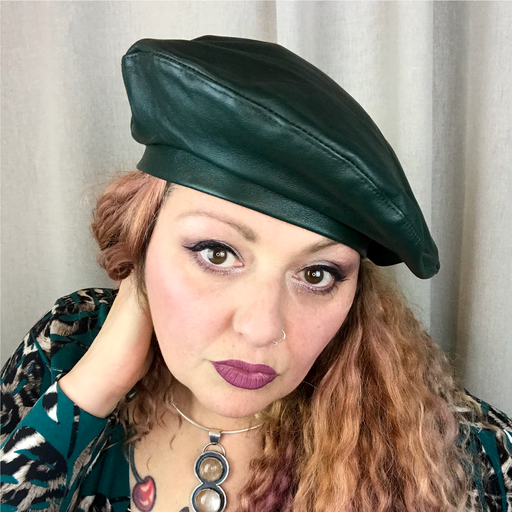 Yes Mz Military Leather Beret | Forest
