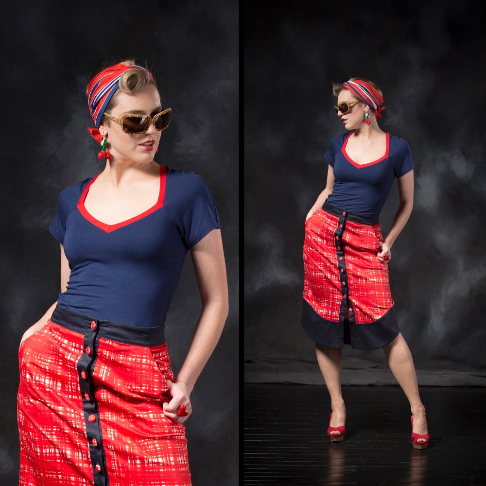 Satomi Skirt | red check