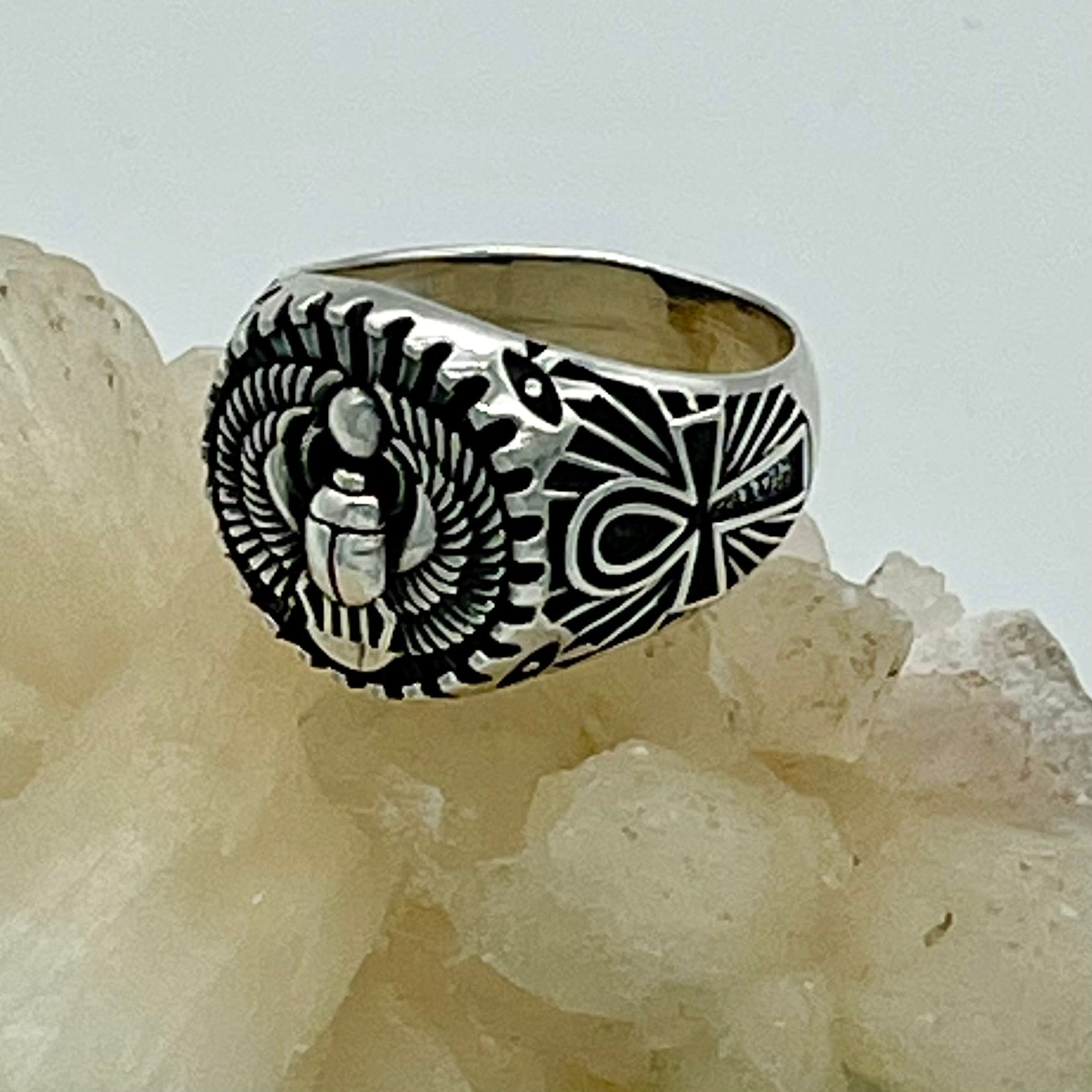 WINGED SCARAB RING | Sterling Silver