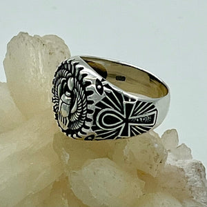 WINGED SCARAB RING | Sterling Silver