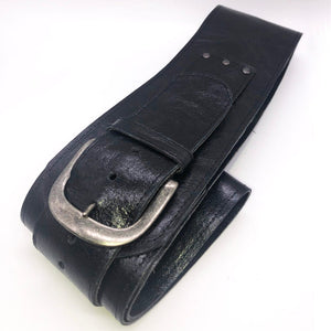 Yes Mz Curved Wide Leather Belt
